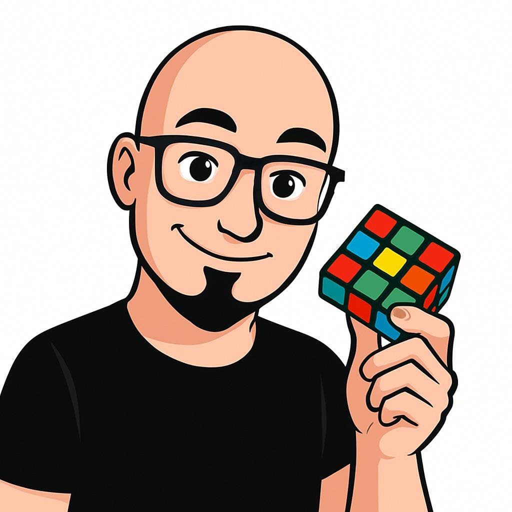 Logo aplikacji do nauki układania kostki Rubika.